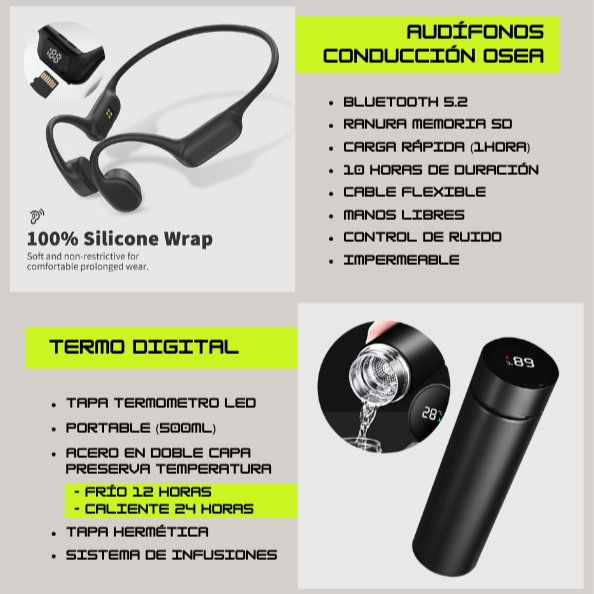 ULtra COMBO: Termo Digital + Audifonos U9